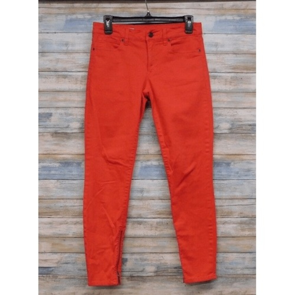 Gap 1969 Womens Red Legging Jean Ankle Zip Skinny Pants Size 26 2 Regular